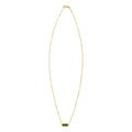 14K Yellow Gold Hexagon Malachite Pendant Necklace