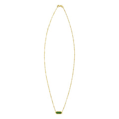 14K Yellow Gold Hexagon Malachite Pendant Necklace