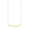 14k Yellow Gold Necklace with Polished Curved Bar Pendant