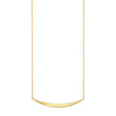 14k Yellow Gold Necklace with Polished Curved Bar Pendant