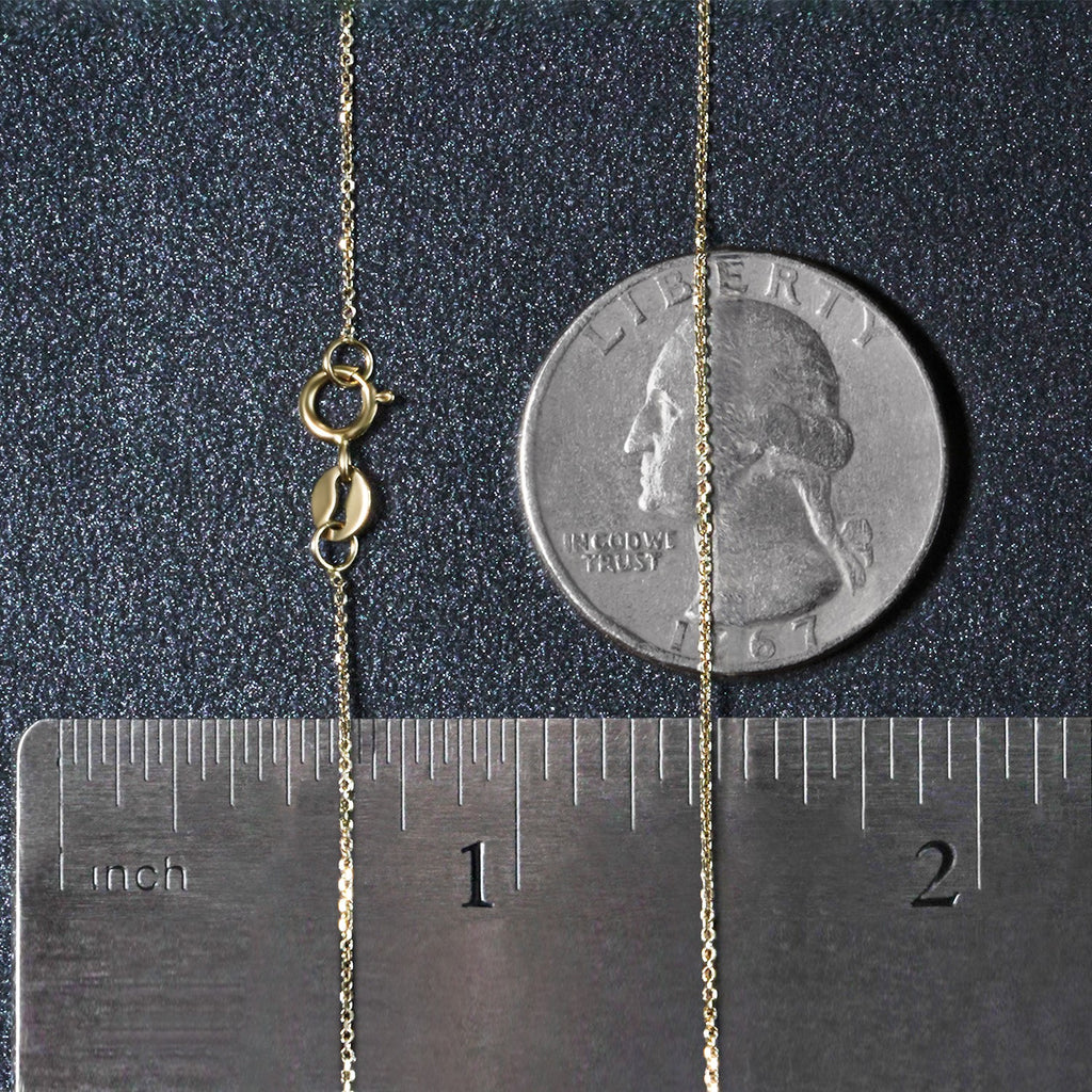 14k Yellow Gold Diamond Cut Cable Link Chain (0.68 mm)