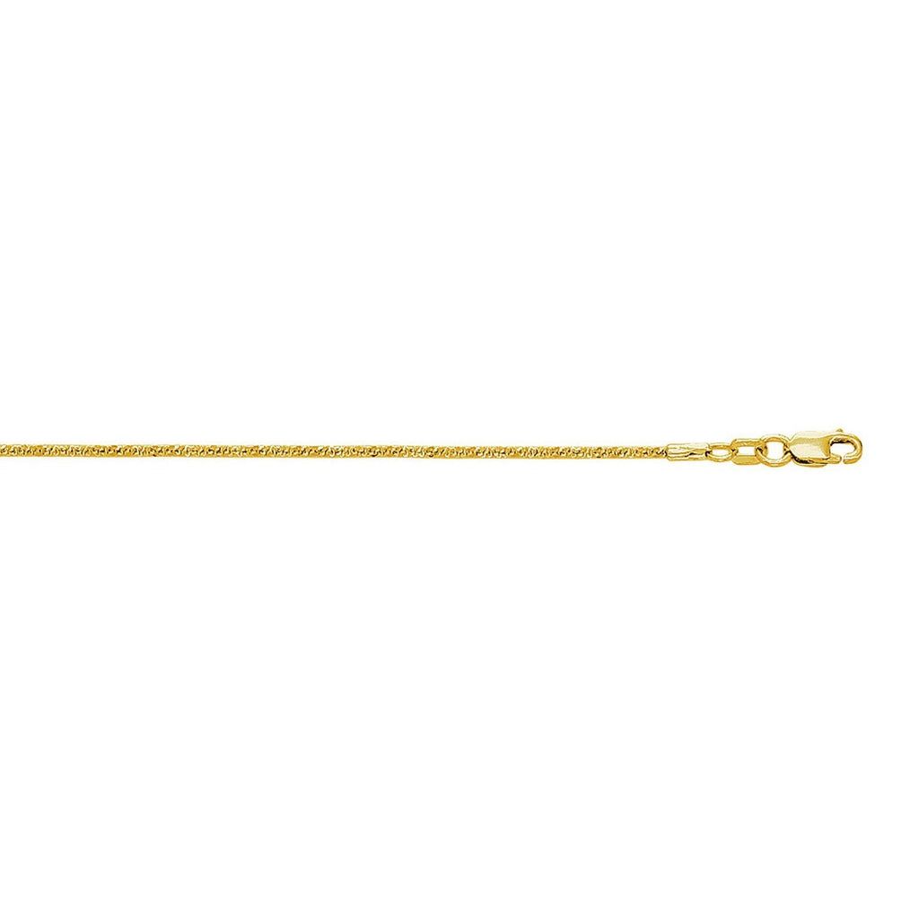 10k Yellow Gold Sparkle Anklet 1.5mm