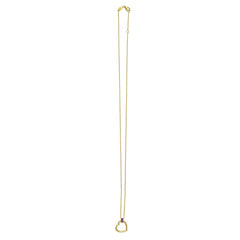 Amethyst Baguette Heart Necklace in 14K Yellow Gold