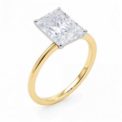5 Carat Radiant Lab Grown IGI G/VS1 Diamond Solitaire Ring in 10K Yellow Gold