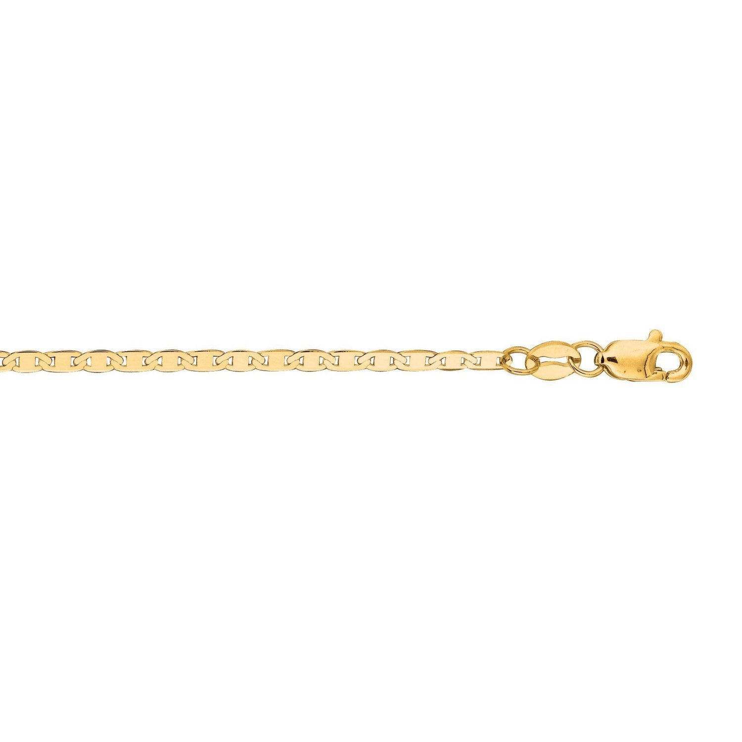 14k Yellow Gold Mariner Link Anklet 1.7mm