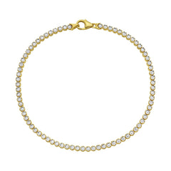 14K Two Tone Gold Diamon Oro Tennis Bracelet (2.40 mm)
