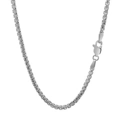 14k White Gold Solid Round Box Chain (2.5 mm)